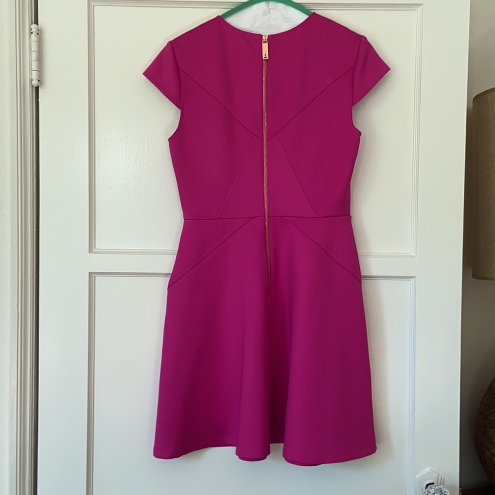 Ted Baker Pink Neoprene Skater Cocktail Dress - Picture 4 of 6